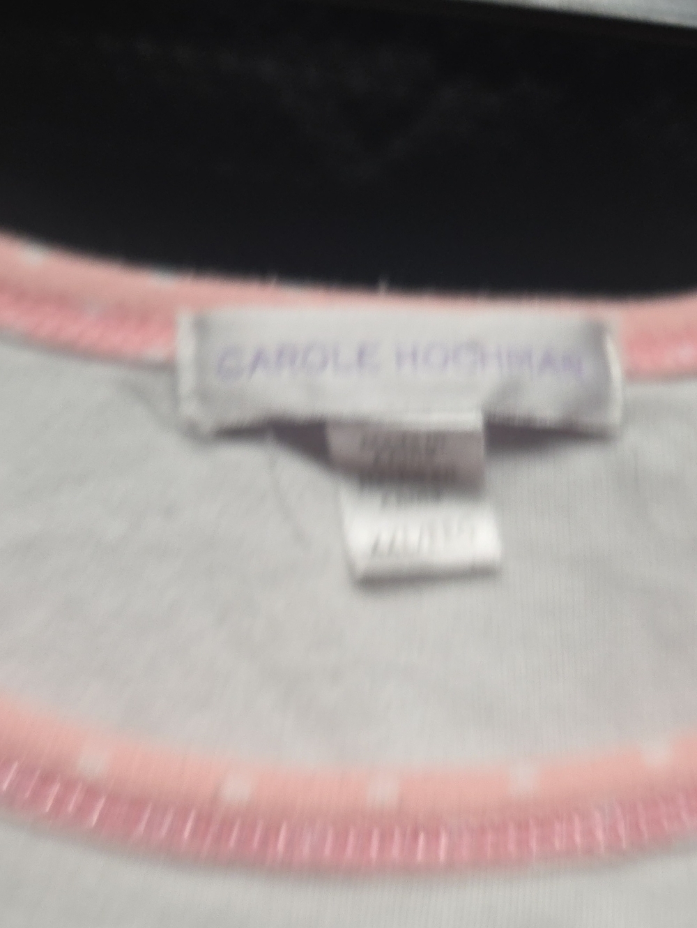 Midnight by Carole Hochman White Tee with Pink Polka Dot Trim
